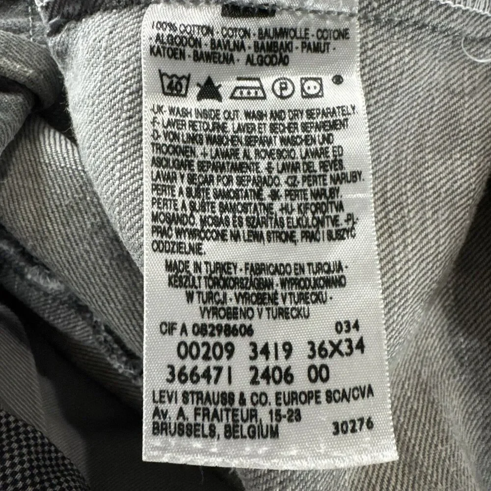 Levi’s – Rare Hybrid Tech Style, Limited Edition Grey Denim Jeans 36x34 *UNIQUE*